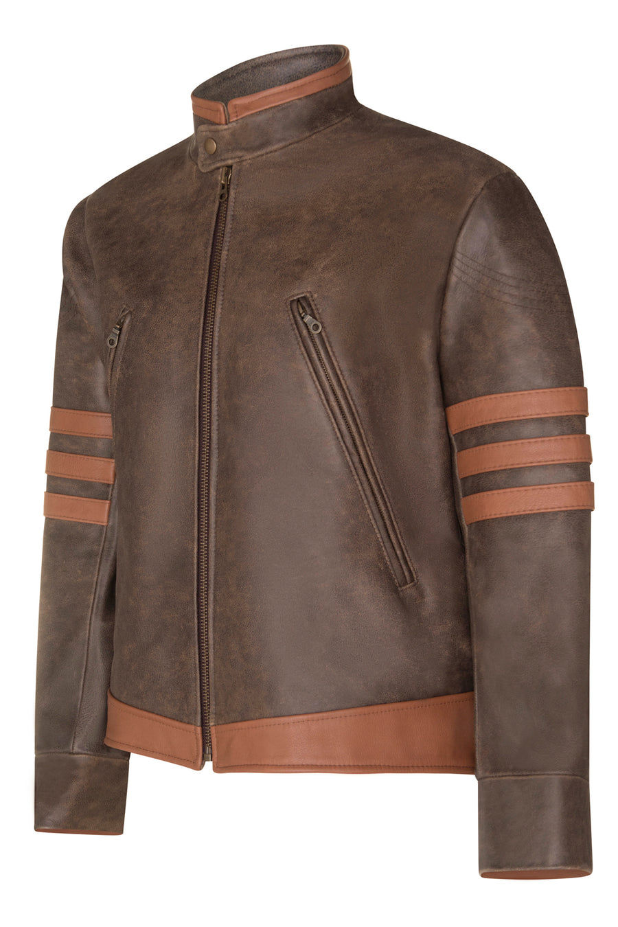 CUSTOM MADE X-Men Origins Wolverine Style Leather Jacket as worn by Hugh Jackman