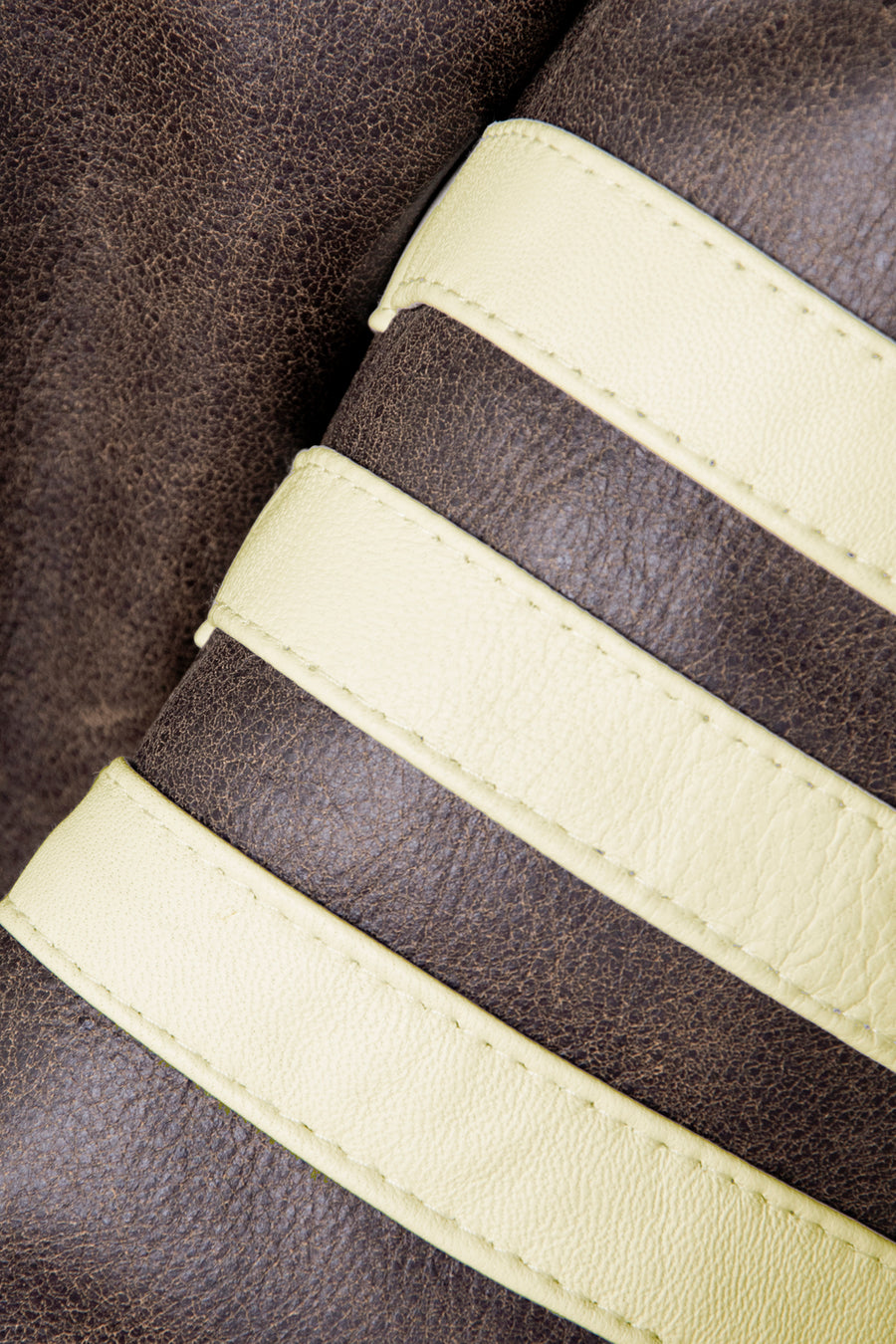X-Men 1 Wolverine Style Leather Jacket with Cream Stripes As Worn by Hugh Jackman
