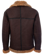 Mens Vintage Brown  Sheepskin  Flying  Jacket (ED)