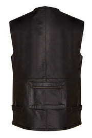 Multi-Pocket Leather Waistcoat for Biking, Hiking, Fishing and many more