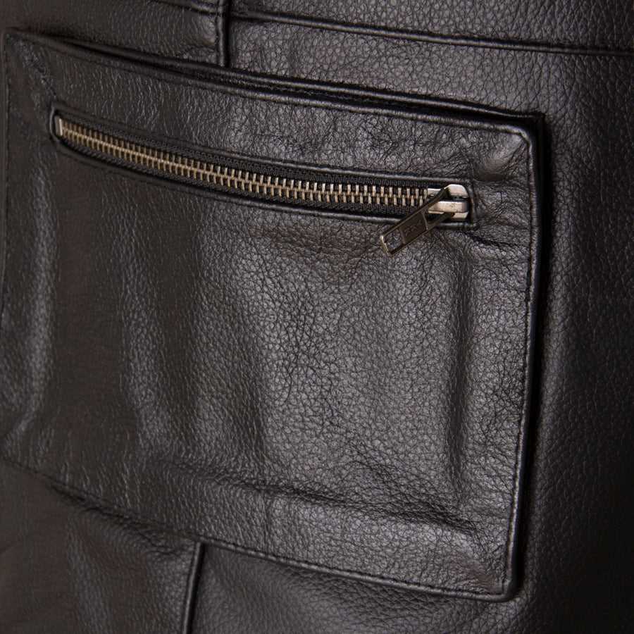 Multi-Pocket Leather Waistcoat for Biking, Hiking, Fishing and many more