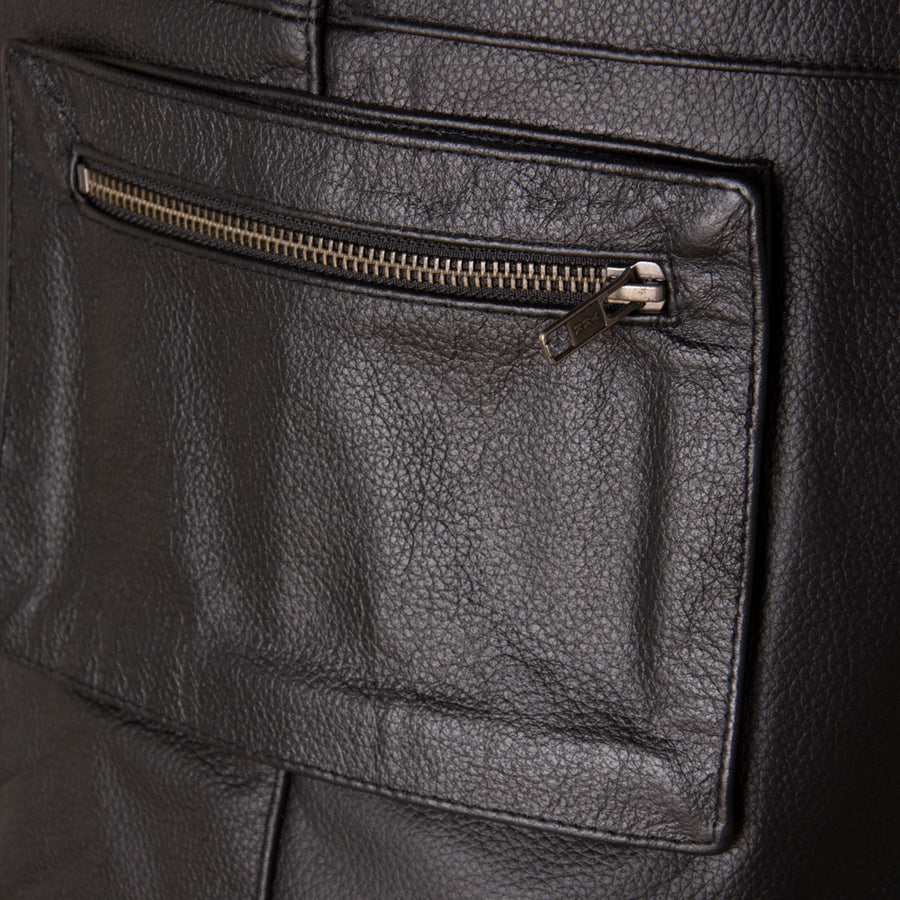 Multi-Pocket Leather Waistcoat for Biking, Hiking, Fishing and many more