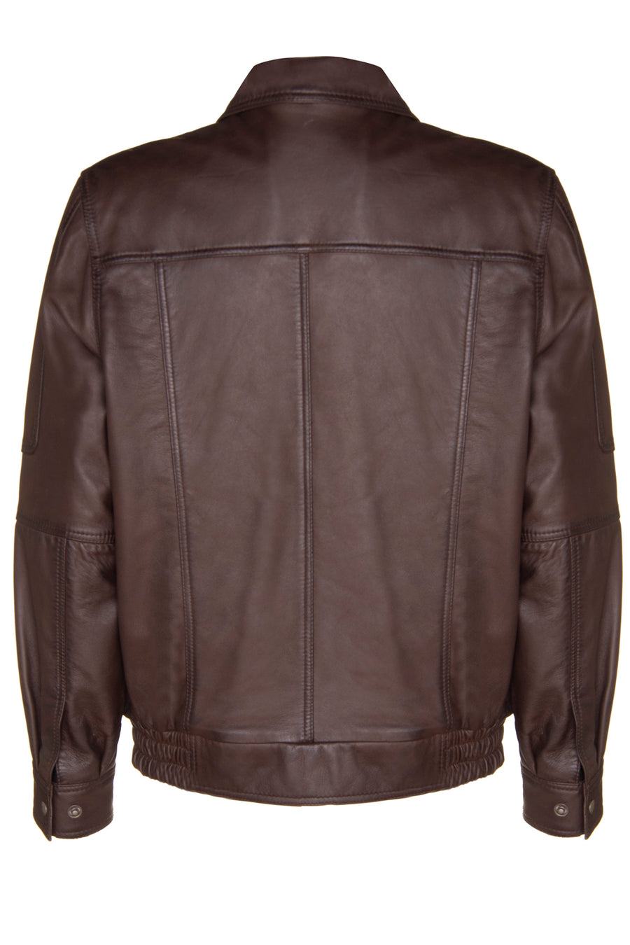 Blouson Bomber Jacket in Brown Lambskin - Style SR6011