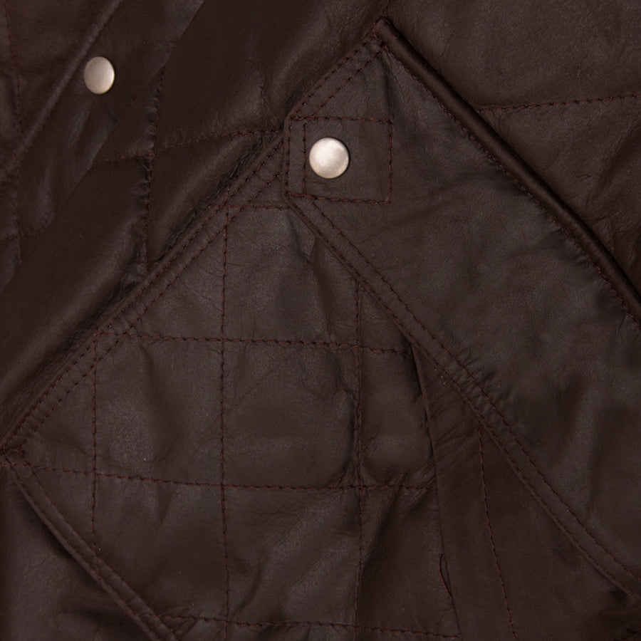 Gardening Walking Fashionable Quilted Leather Body-Warmer Waistcoat in Waxed Nubuck