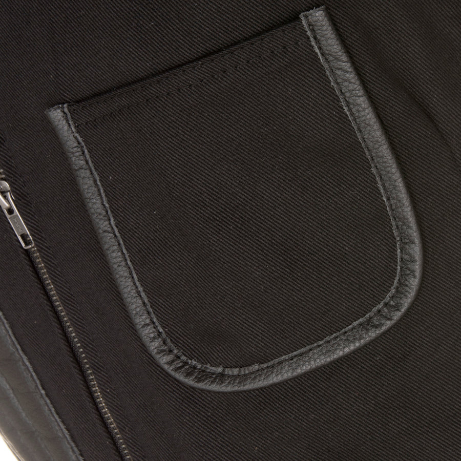 Right Handed Skeet/Shooting Vest in Black Hide with Cotton aspects