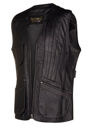 Left Handed Skeet/Shooting Vest in Full BLACK Cow Hide