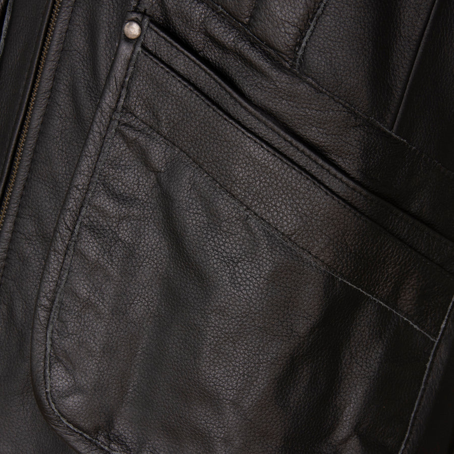 Left Handed Skeet/Shooting Vest in Full BLACK Cow Hide