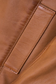 LADIES Tan ¾ LEATHER COAT CLASSIC 3/4 KNEE-LENGTH