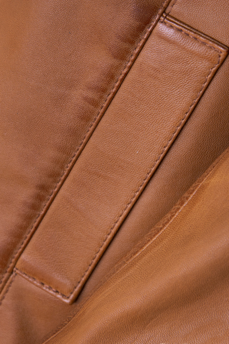 LADIES Tan ¾ LEATHER COAT CLASSIC 3/4 KNEE-LENGTH
