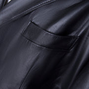 Custom Made Mission Impossible Leather Blazer in Black Lambskin