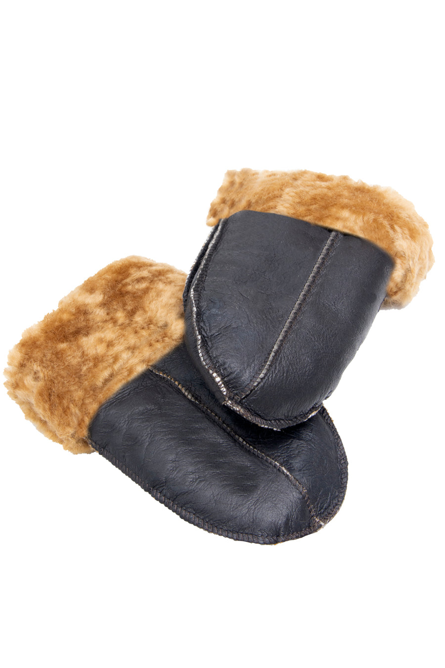 B3 Style Genuine Ginger Sheepskin Leather WW2 Mittens