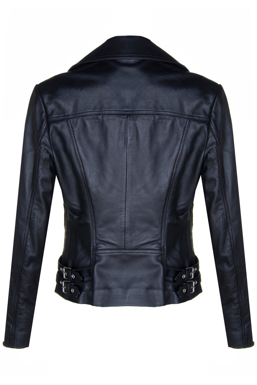 Ladies 2588 Black or Tan Fashion Biker Jacket with Unique Pockets in Soft Lambskin