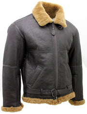 Pilot RAF B3 Sheepskin Jacket Brown / Ginger (Belted)