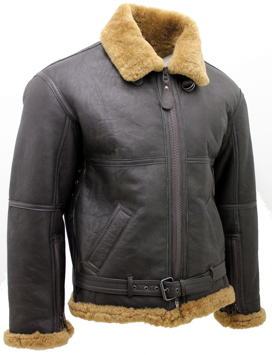 Pilot RAF B3 Sheepskin Jacket Brown / Ginger (Belted)