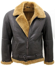Pilot RAF B3 Sheepskin Jacket Brown / Ginger (Belted)