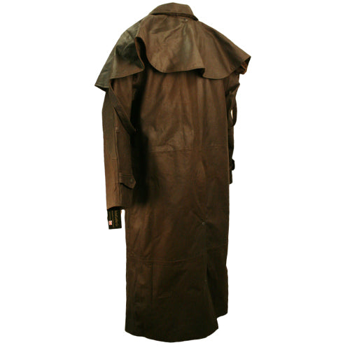 Australian Full Length Duster Outback Coat in Nubuck Cowhide Leather