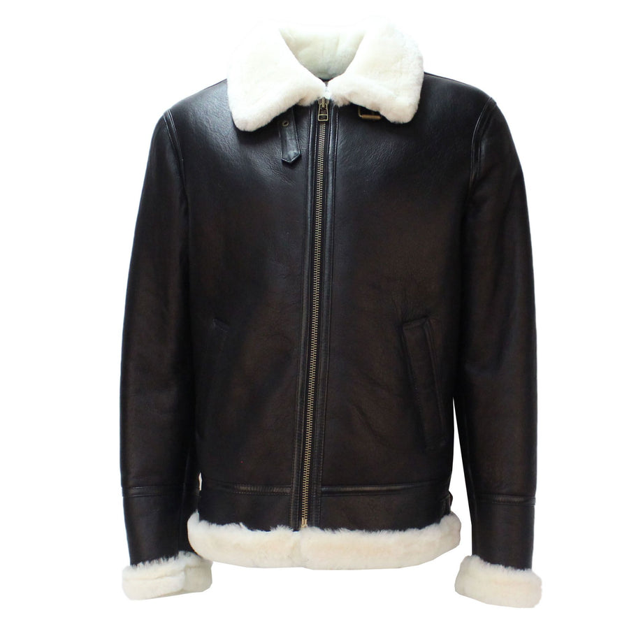 B3 Memphis Belle Sheepskin Flying Jacket Black / Ivory - NV65