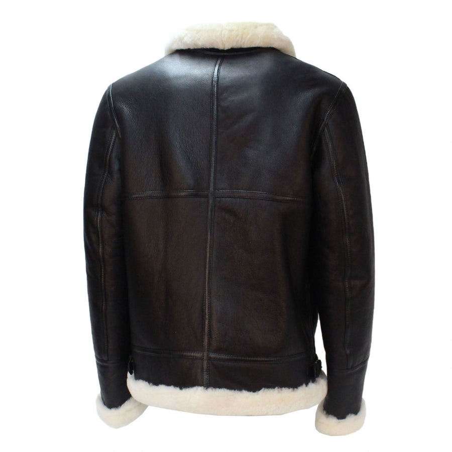 B3 Memphis Belle Sheepskin Flying Jacket Black / Ivory - NV65