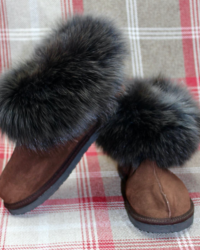 Brown / Brown Sheepskin Slippers