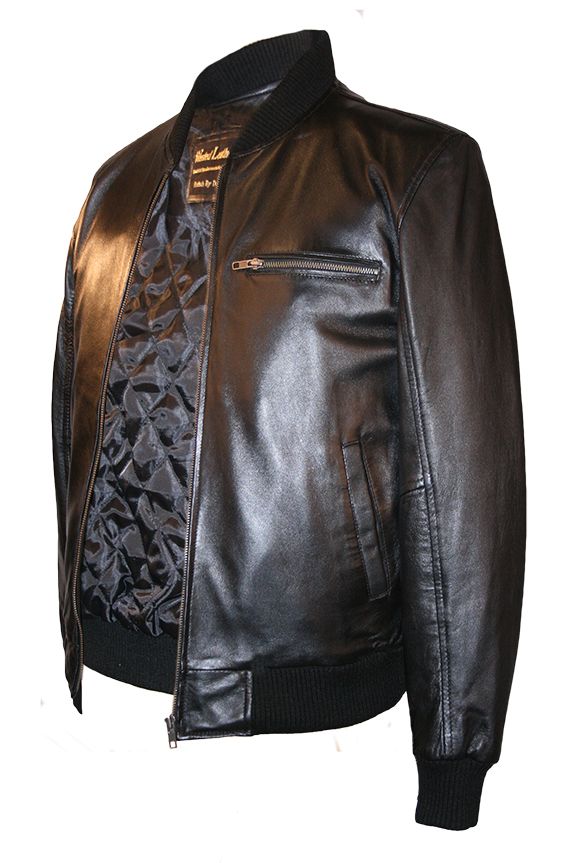 Buy Leather Bomber Jacket Men Lamb Leather Jacket Double Collar Online in  India 