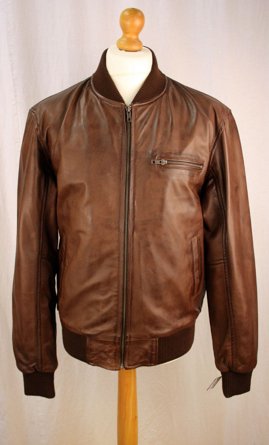 Classic Blouson Jacket in Brown Lambskin - Style 275