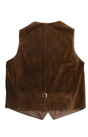 Mens Smart Casual Waistcoat in Brown Suede