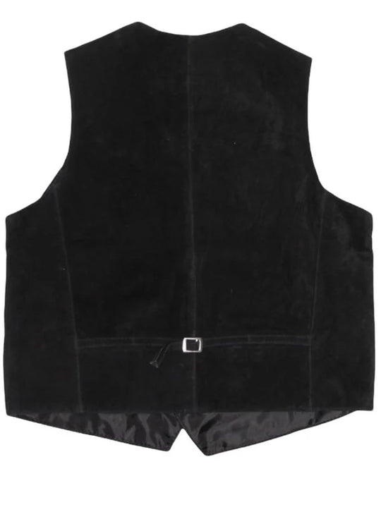 Mens Smart Casual Waistcoat in Black Suede