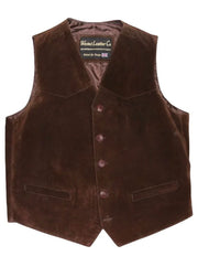 Mens Smart Casual Waistcoat in Brown Suede