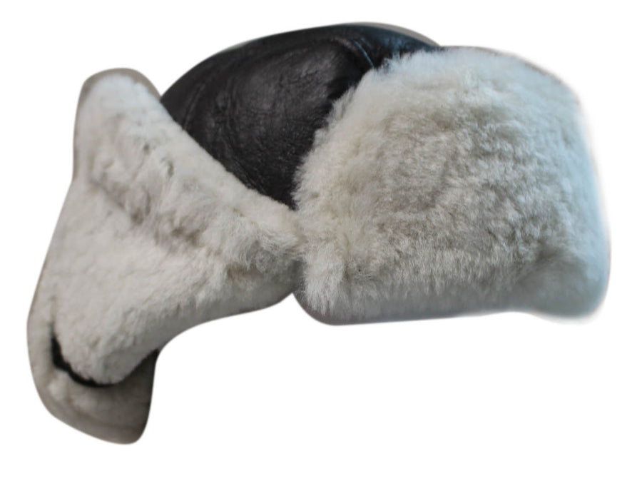 B3 Style Sheepskin Biggles Flying Hat Brown & Cream