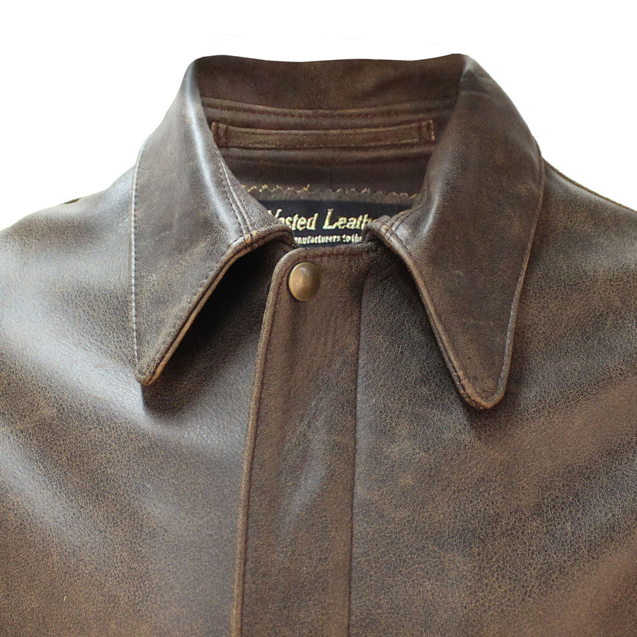 Last Crusade/Crystal Skull Leather Jacket in Pre-distressed Hide