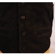 Mens Smart Casual Waistcoat in Black Suede