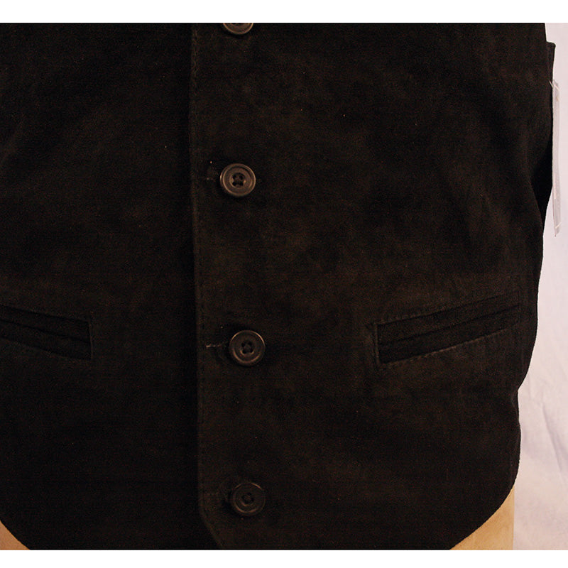 Mens Smart Casual Waistcoat in Black Suede