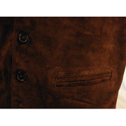 Mens Smart Casual Waistcoat in Brown Suede