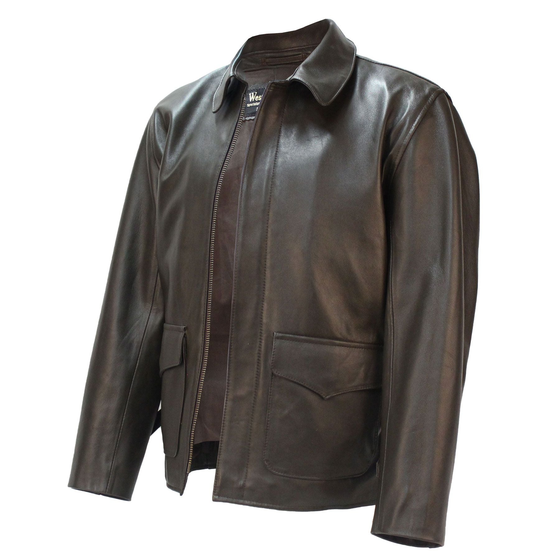 used pleats leather jacket
