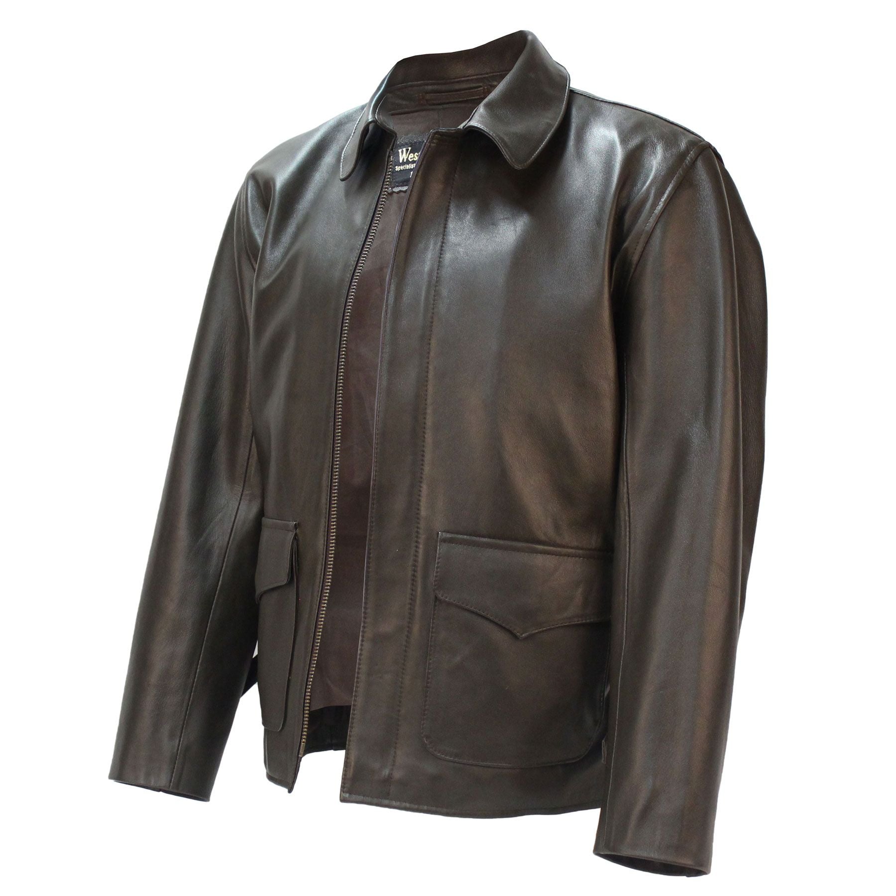 Raiders of Lost Ark Leather Jacket in Brown Lambskin Indiana Jones