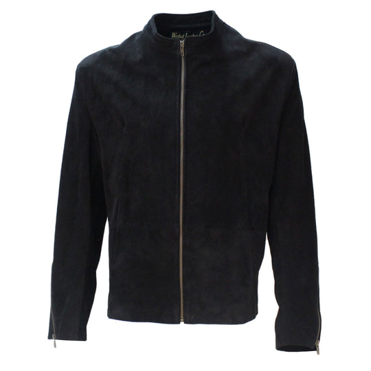 The James Bond Black  London Jacket - Spectre style, Made with Soft Black  Suede