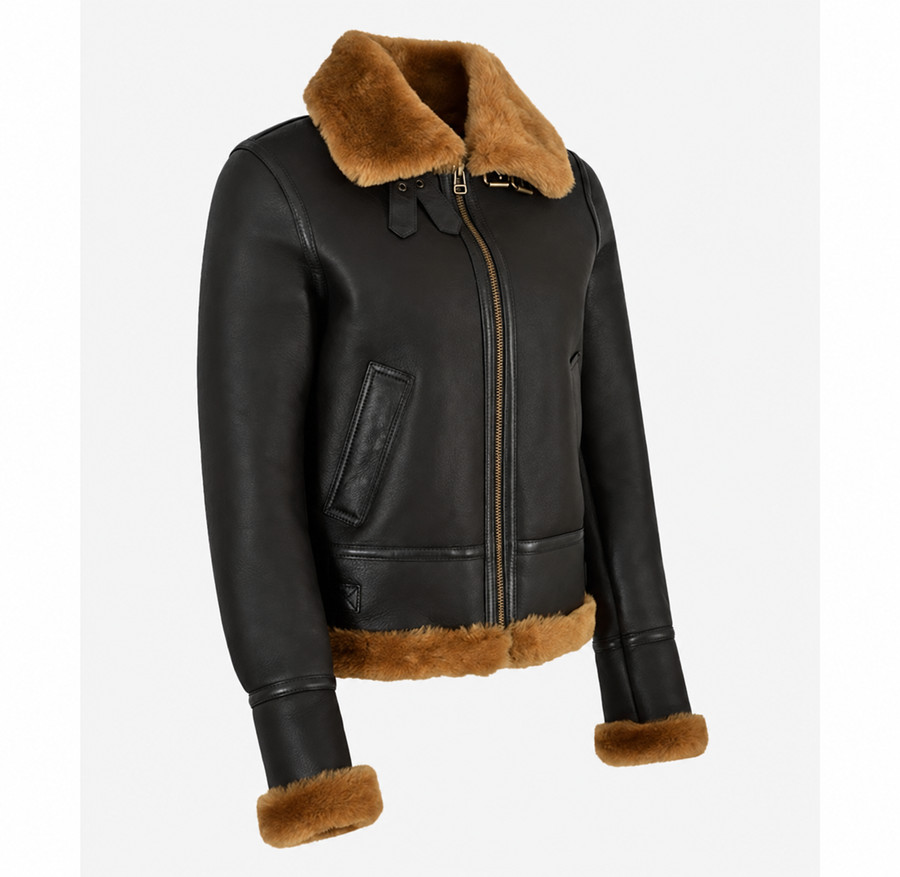 Woman’s Sheepskin Jacket Classic B3 Aviator Brown / Ginger (Erin)