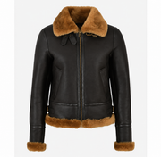 Woman’s Sheepskin Jacket Classic B3 Aviator Brown / Ginger (Erin)