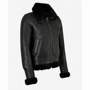 Woman’s Sheepskin Jacket Classic B3 Aviator Black / Black (Erin)