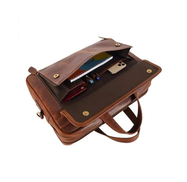 Genuine Leather Messenger Bag Briefcase Laptop Shoulder Travel Laptop  office bag