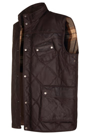 Gardening Walking Fashionable Quilted Leather Body-Warmer Waistcoat in Waxed Nubuck