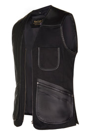 Right Handed Skeet/Shooting Vest in Black Hide with Cotton aspects