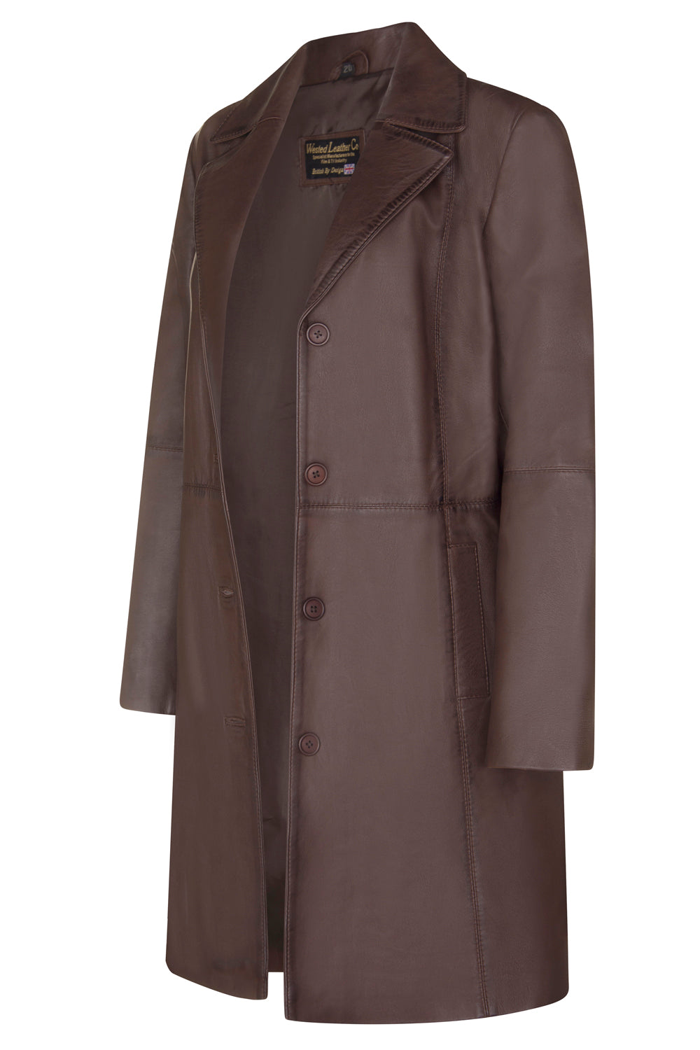 コート LOW CLASSIC : 24FW / CREASED LEATHER COAT (BROWN) LOW CLASSIC Creased Faux Leather Jacket Low Classic