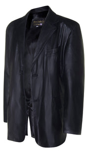 Custom Made Mission Impossible Leather Blazer in Black Lambskin
