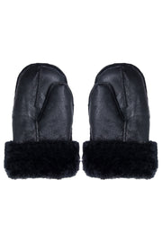 B3 Style Black & Black Fur Sheepskin Leather WW2 Mittens