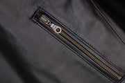Firenze Retro Blouson Style Jacket in Dark Brown Nappa Lambskin