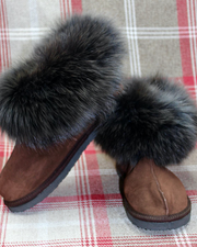 Brown / Brown Sheepskin Slippers