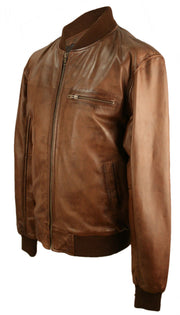 Classic Blouson Jacket in Brown Lambskin - Style 275