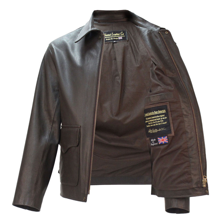 Last Crusade/Crystal Skull Leather Jacket in Brown Goatskin Indiana Jo ...