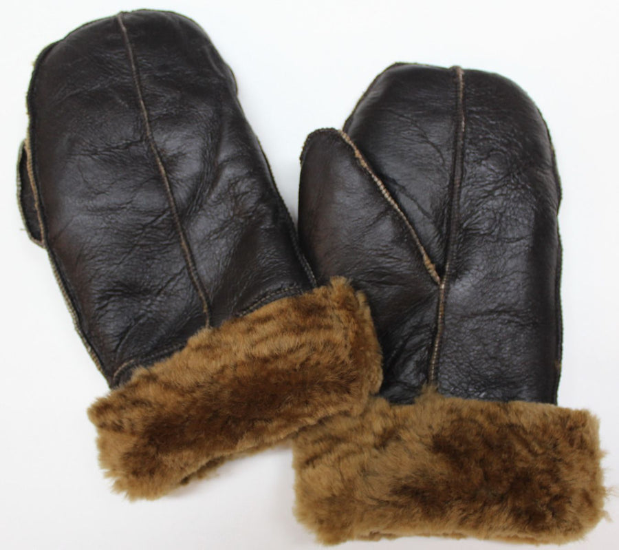 B3 Style Genuine Ginger Sheepskin Leather WW2 Mittens